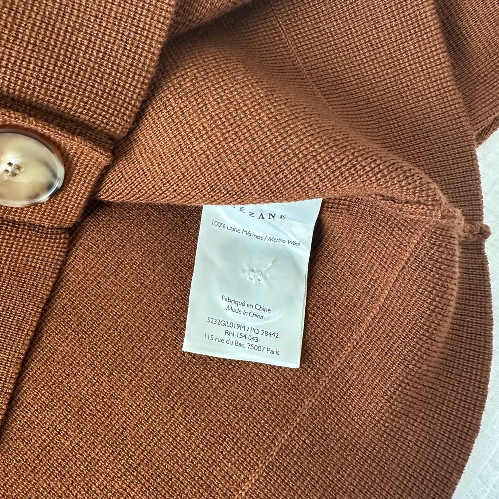 Sezane Betty Brown Cardigan Sweater - Picture 7 of 7